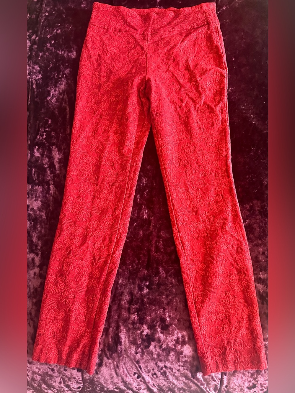 Jules & Leopold Red Jacquard Slim Pants